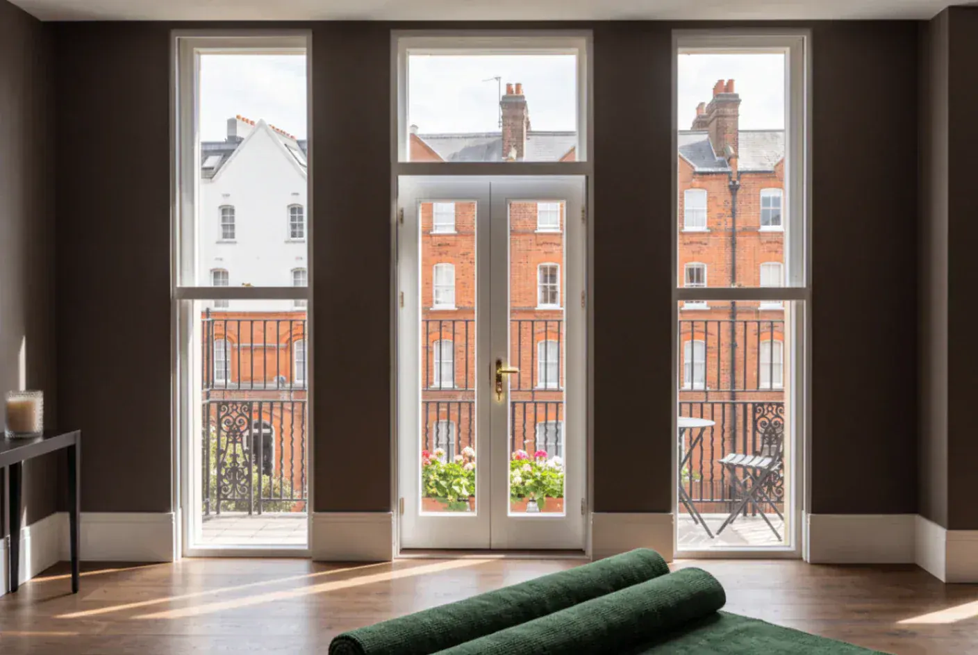 Secondary glazing on glazed doors in a period room