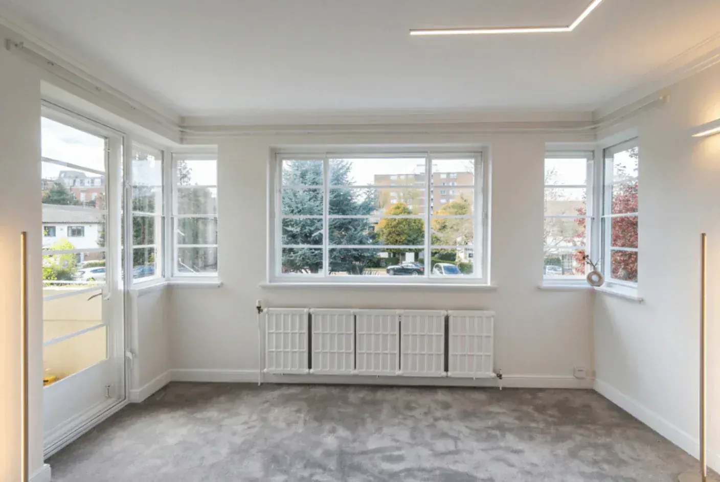 Secondary glazing around a bay window