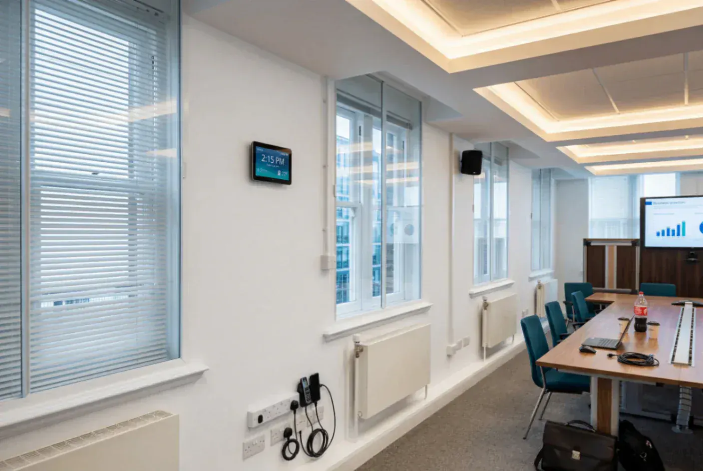 Secondary glazing in a commercial office