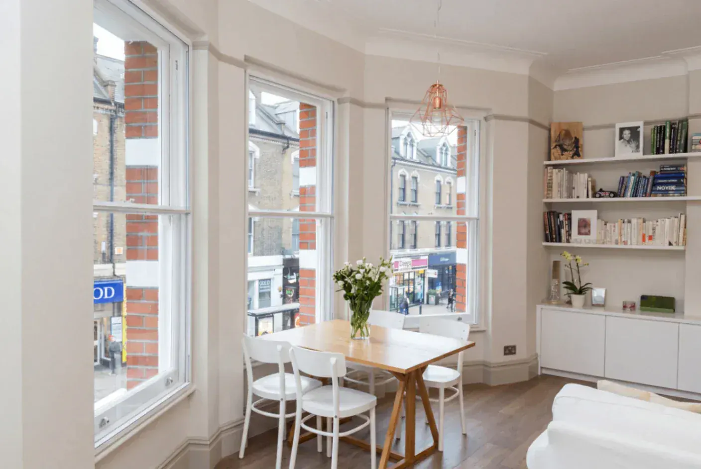 Secondary glazing in a period dining room