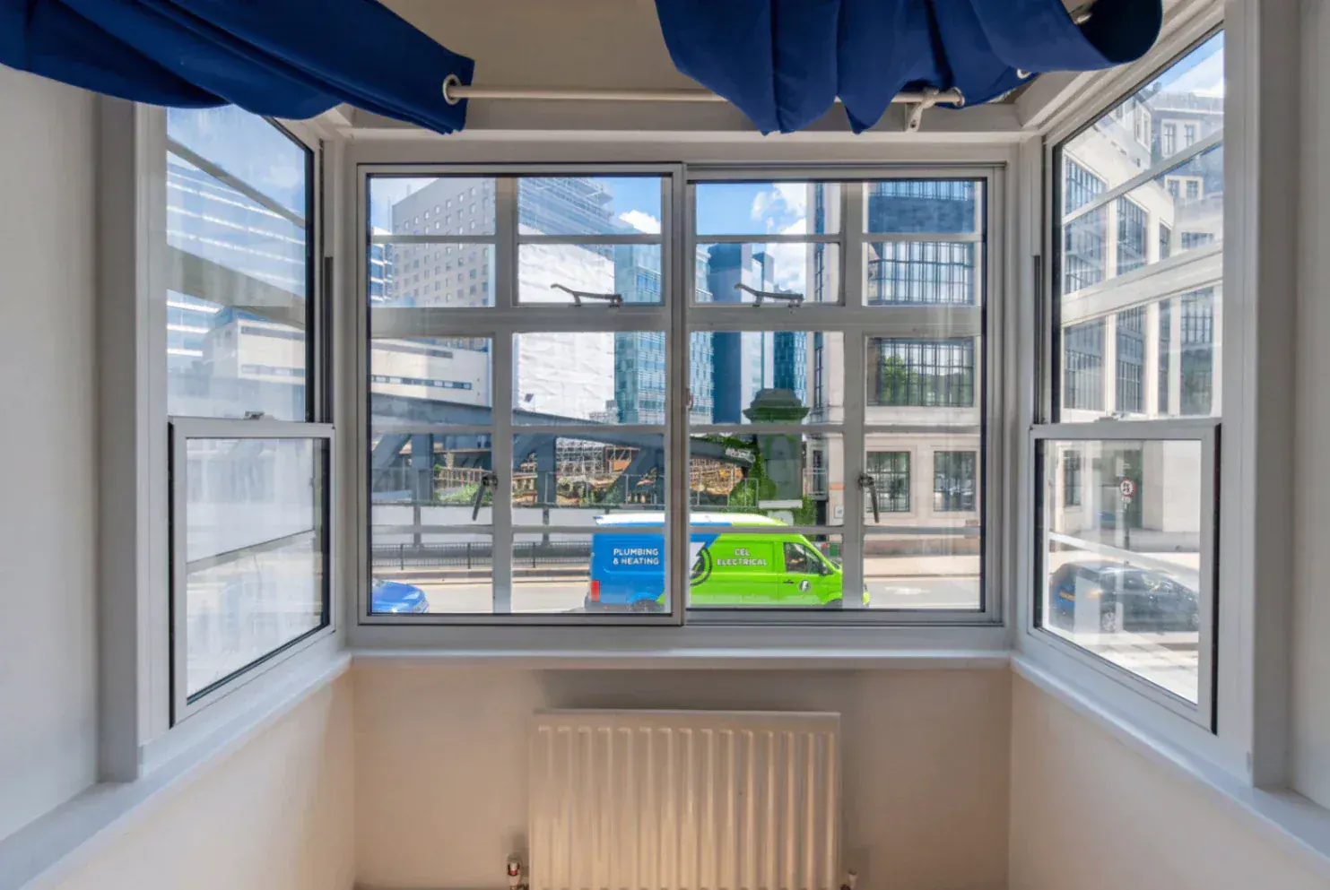 Secondary glazing in a commercial office