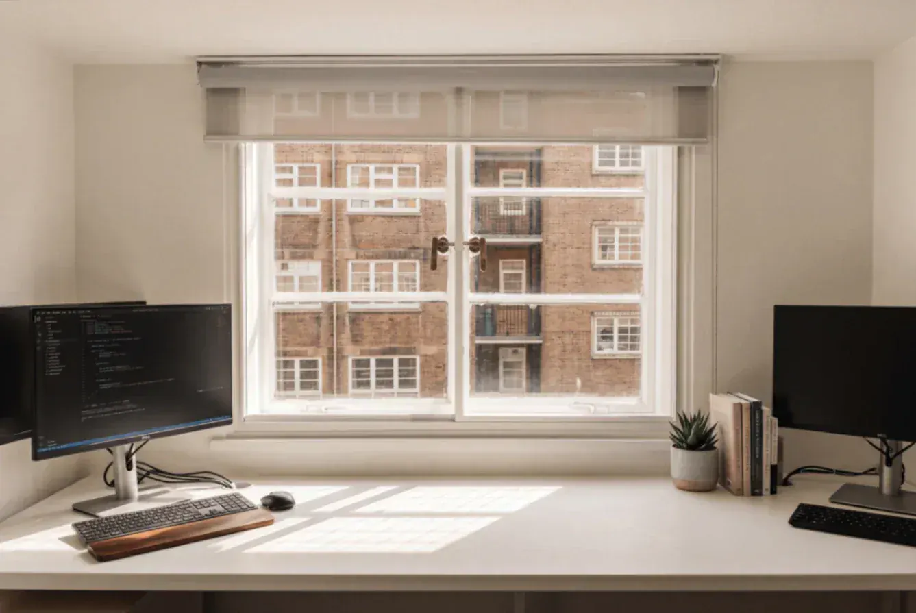 Secondary glazing in a home office